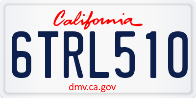 CA license plate 6TRL510
