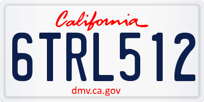 CA license plate 6TRL512