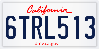 CA license plate 6TRL513