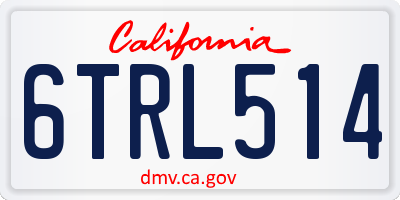 CA license plate 6TRL514