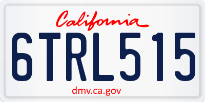 CA license plate 6TRL515