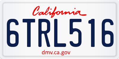 CA license plate 6TRL516