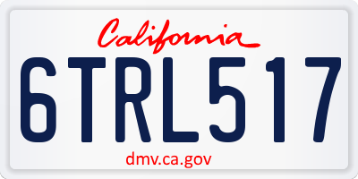 CA license plate 6TRL517