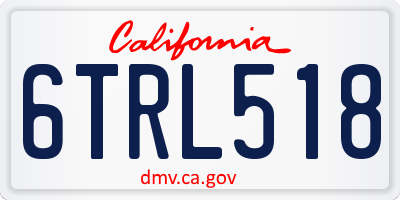 CA license plate 6TRL518