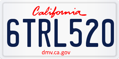 CA license plate 6TRL520
