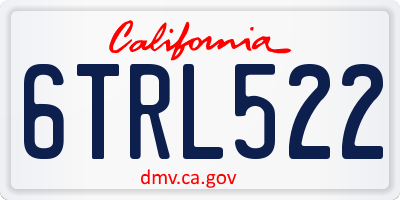 CA license plate 6TRL522