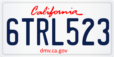 CA license plate 6TRL523