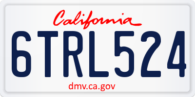 CA license plate 6TRL524