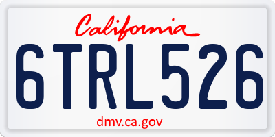 CA license plate 6TRL526