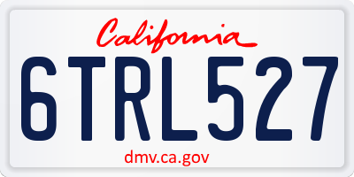 CA license plate 6TRL527