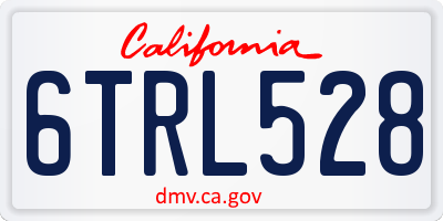 CA license plate 6TRL528