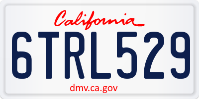 CA license plate 6TRL529