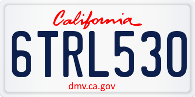 CA license plate 6TRL530