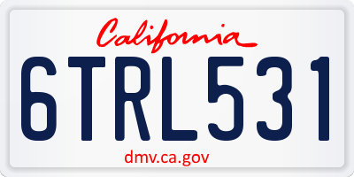 CA license plate 6TRL531