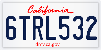 CA license plate 6TRL532
