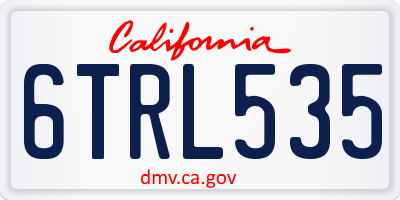 CA license plate 6TRL535
