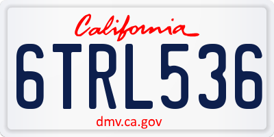 CA license plate 6TRL536