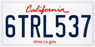 CA license plate 6TRL537