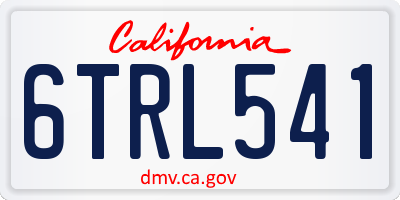 CA license plate 6TRL541