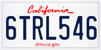 CA license plate 6TRL546