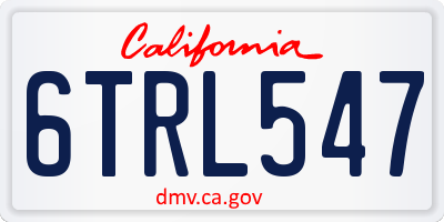 CA license plate 6TRL547