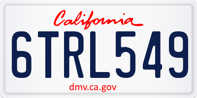 CA license plate 6TRL549
