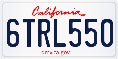 CA license plate 6TRL550