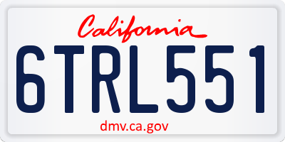 CA license plate 6TRL551