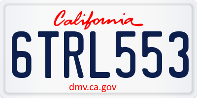 CA license plate 6TRL553