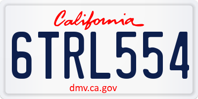 CA license plate 6TRL554