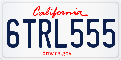CA license plate 6TRL555