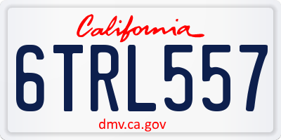 CA license plate 6TRL557