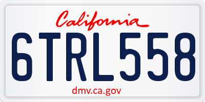 CA license plate 6TRL558