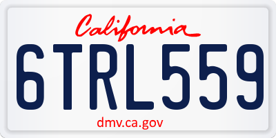 CA license plate 6TRL559
