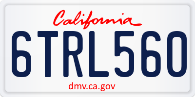 CA license plate 6TRL560