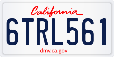 CA license plate 6TRL561