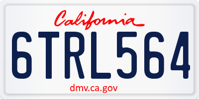 CA license plate 6TRL564