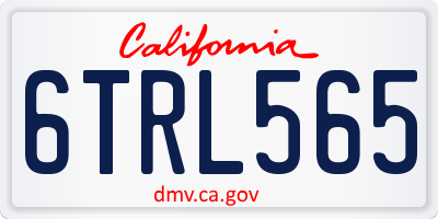 CA license plate 6TRL565