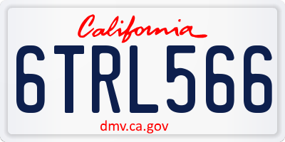 CA license plate 6TRL566