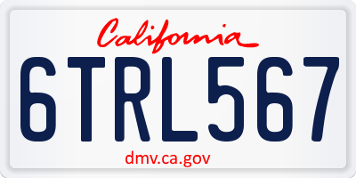 CA license plate 6TRL567