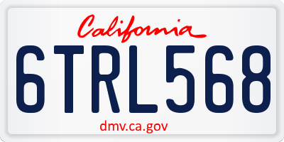 CA license plate 6TRL568
