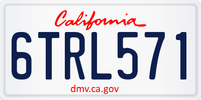 CA license plate 6TRL571