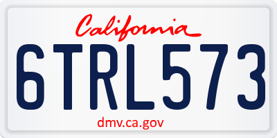 CA license plate 6TRL573