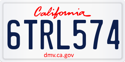 CA license plate 6TRL574