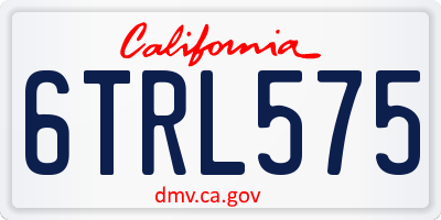 CA license plate 6TRL575