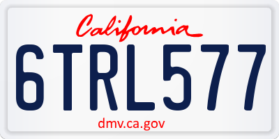 CA license plate 6TRL577