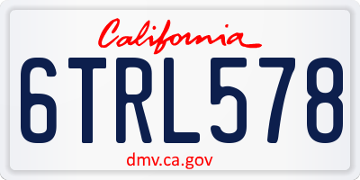 CA license plate 6TRL578