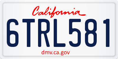 CA license plate 6TRL581