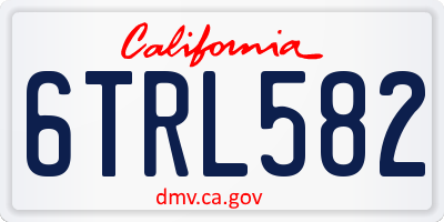 CA license plate 6TRL582