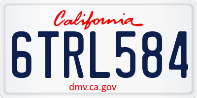 CA license plate 6TRL584